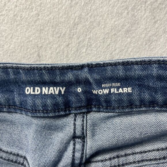 Old Navy Wow Flare Jeans Women's‎ 0 Blue Denim High Rise - Picture 5 of 6